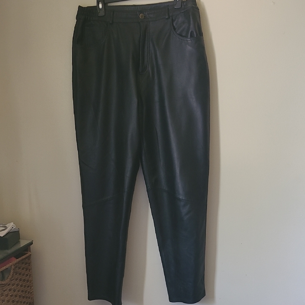 Black Genuine Leather Pants